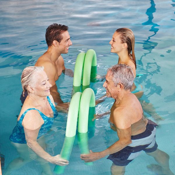 Can anyone can have hydrotherapy? Group of people having hydrotherapy